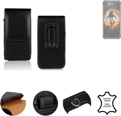 Produktbild von K-S-Trade Holster Gürteltasche Handy Hülle Schutzhülle kompatibel mit Cubot KingKong ES Handyhülle Leder schwarz, 1x