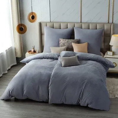 Produktbild von Famanu Flanell-Bettwäsche Set - 135 x 200 cm - Grau - 4-teilig