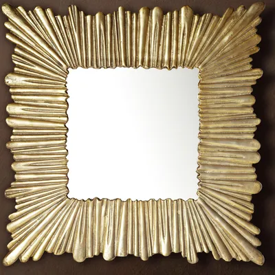 Produktbild von Wandspiegel 75x75 cm Metall Design Hängespiegel Gold, Aluminium Dekospiegel Quadratisch mit Rahmen, Spiegel Wand Groß, Flurspiegel Garderobenspiegel Modern