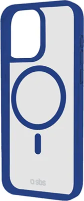 Produktbild von Case für iPhone 15 Pro Max mit farbigen Rändern, kompatibel mit MagSafe Aufladung, Blau