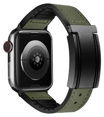 Obrázek produktu pro Pro Apple Watch SE 2023 40mm Vysoce kvalitní umělá kůže / silikonová magnetická přezka Náhradní pásek na ruku Tmavě zelená