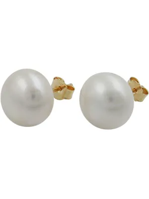 Produktbild von Ohrstecker Ohrring ca. 11mm Süßwasserzuchtperle abgeflacht 9Kt GOLD weiß 11mm