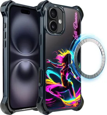 Produktbild von IBIZU DropGuard Ultra iPhone 16 Hülle mit MagSafe, #ElectroMove, Tanzrhythmus