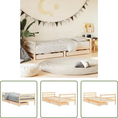 Produktbild von The Living Store Kinderbett mit Schubladen 80x200 cm Massivholz Kiefer