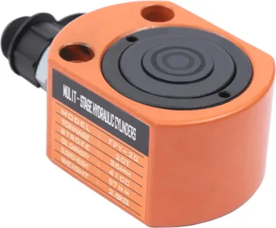 Immagine prodotto di Cilindro idraulico per sollevamento – Mini 20T – Cilindro a doppio effetto a basso profilo – Per l'ingegneria meccanica e la costruzione navale – Arancione