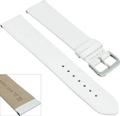 Produktbild von Minott Uhrenarmband XL Nappa Leder weiß ohne Naht weich 29661, Stegbreite:20mm, Schließe:Silbern
