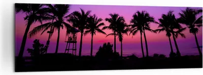 Produktbild von Bild auf Leinwand - Leinwandbild - Sonnenuntergang dämmerung sonne palme - 160x50cm - Wand Bild - Wanddeko - Leinwanddruck - Bilder - Kunstdruck - Leinwand bilder - Wandkunst - AB160x50-2788