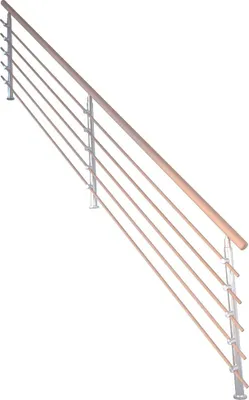 Produktbild von Treppengeländer Modell Lindos Gerade Buche-Designgeländer Holzrundstäbe