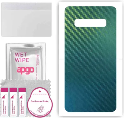 Produktbild von apgo Rückseite Schutzfolie, Skin, kompatibel mit Samsung Galaxy S10, Hinten Displayschutzfolie aus Vinylfolie, kratzfest, einfache Montage - Kohlenstoff-Chamäleon CAKA1
