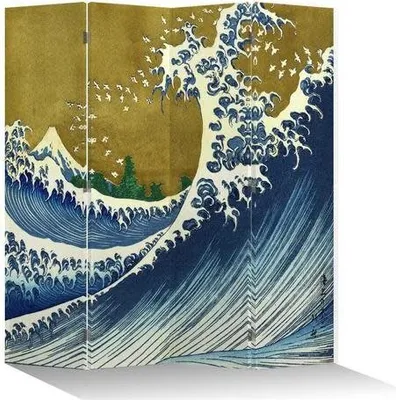 Produktbild von Fine Asianliving Paravent Raumteiler Spanische Wand Trennwand Room Divider Raumtrenner Sichtschutz Japanisch Orientalisch Chinesisch L160xH180cm Bedruckte Canvas Doppelseitig Asiatisch