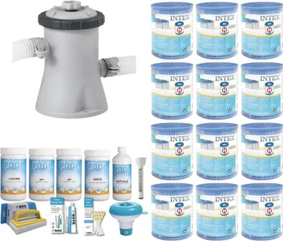 Obrázok produktu pre WAYS - Starostlivosť o bazény - Balík Medium Deluxe & filtračné čerpadlo 1250 L/u & 12 filtrov typu H