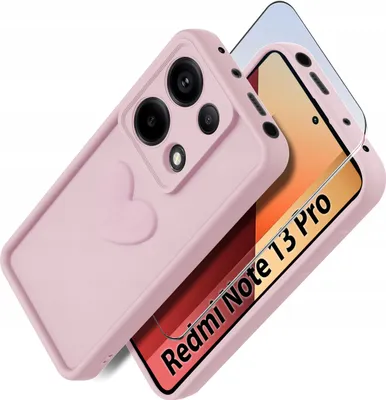 Produktbild von Etui für Xiaomi Redmi Note 13 Pro 4G Silikon MATT Herz + Glas 9H