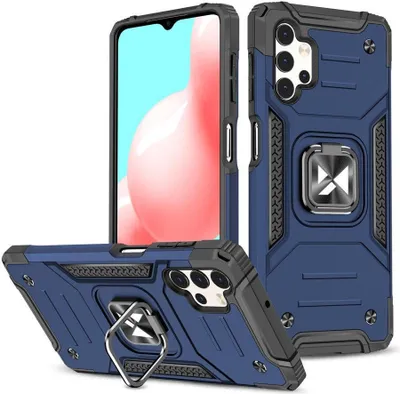 Produktbild von Wozinsky Ring Armor Tough Hybrid Case Cover + Magnethalter für Samsung Galaxy A73 blau Handyhülle