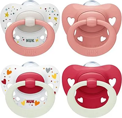 Produktbild von NUK Signature Schnuller Silikon Gr.1 – Rot, 4er Set, BPA-frei