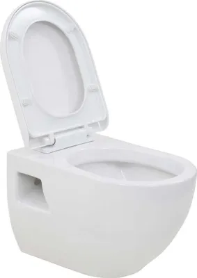 Image de vidaXL WC suspendu céramique blanc