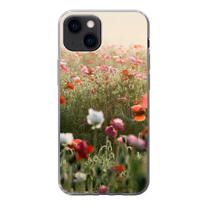 Produktbild von MuchoWow® Handyhülle Schutzhülle Hülle für iPhone 13 mini Mohn - Farben - Pastell Silikon Softcase Handy Hülle - Softcase