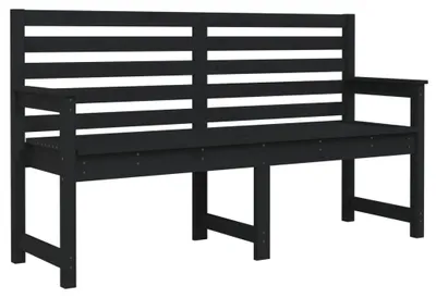 Produktbild von vidaXL Gartenbank Schwarz 159,5x48x91,5 cm Massivholz Kiefer