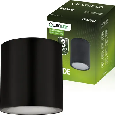 Produktbild von LUMILED Aufbauleuchte Aufbauspot 230V GU10 Fassung max. 12W LED IP54 Außenlampe Deckenleuchte Deckenlampe Aluminium Gehärtetes Glas Schwarz
