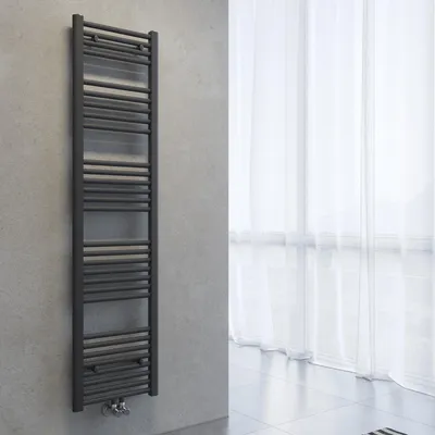 Obrázek produktu pro SONNI Radiátor na ručníky, sušák na ručníky, rozměry 1600 x 400 mm, barva antracitová, topení teplou vodou, bez topného tělesa