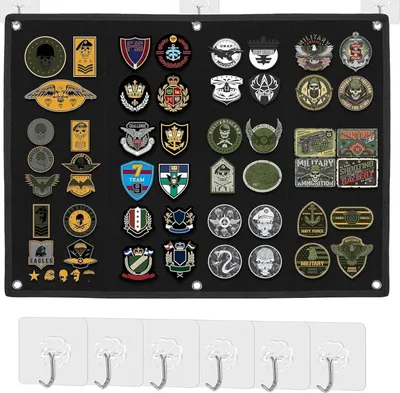 Produktbild von Klettwand-Patches, Klettpatches, Klettpatches, 6 Haken, faltbare Platten, taktische Militär-Patches, Organizer, 60 x 45 cm