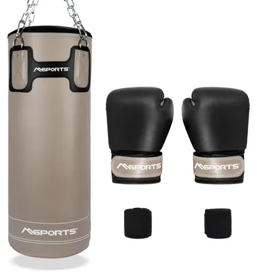 Immagine prodotto di Set completo per sacco da boxe di alta qualità, dimensioni 80 x 30 cm, con guantoni inclusi
