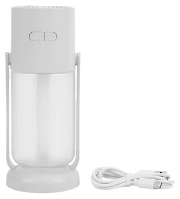 Zdjęcie produktu dla Mini nawilżacz powietrza z podświetleniem, cichy, przenośny, kompaktowy, zasilany przez USB, do samochodu, domu, biurka, biura, pojemność 260 ml, kolor biały