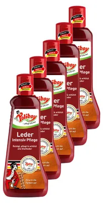 Produktbild von Poliboy Leder Intensiv Pflege 5er Set - 1L, Inhalt jeweils 200ml, Reinigung & Pflege