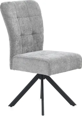Produktbild von Esszimmerstuhl 1 Stück drehbar Chenille Grau / Gestell Metall Schwarz