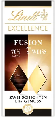 Produktbild von Lindt Excellence Fusion 70% & Weiße Schokolade Tafel 100g