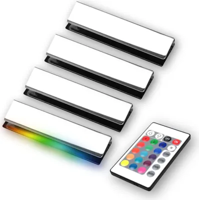 Produktbild von kalb | LED RGB Glaskantenbeleuchtung Vitrinenbeleuchtung Clip Glas 4er Set