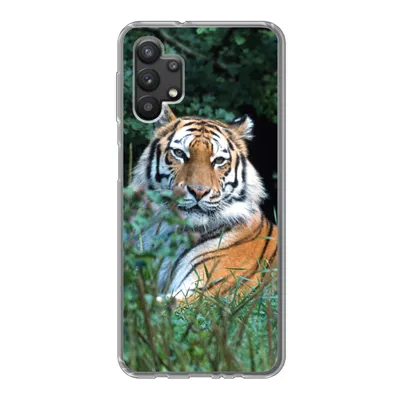 Produktbild von MuchoWow® Handyhülle Schutzhülle Hülle für Samsung Galaxy A32 5G Tiger - Gras - Grün Silikon Softcase Handy Hülle - Softcase