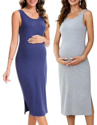 Imagen del producto de Paquete de 2 vestidos tipo camiseta para embarazadas