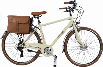 Produktbild von Elektro-Fahrrad Dolce Vita by Canellini Citybike Mann Aluminium mit Seitentasche - Beige 58 - Frontmotor