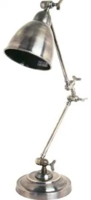 Produktbild von Casa Padrino Tischleuchte Antik Silber 11 x H 50 cm - Leuchte - Schreibtischleuchte - Büroleuchte