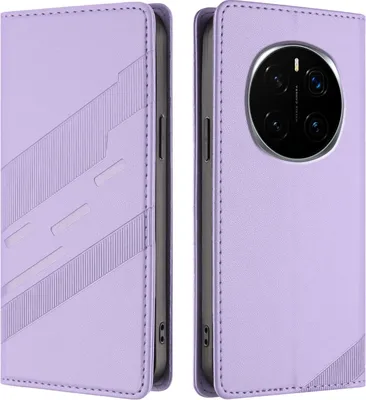 Obrázek produktu pro Pouzdro pro Honor Magic7 Pro,Polyuretankožené peněženkové pouzdro s přihrádkou na karty a funkcí stojánku Violett