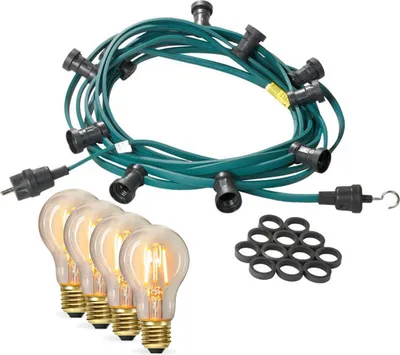 Produktbild von Illu-/Partylichterkette 20m - Außenlichterkette grün -  Germany - 40x Edison LED Filament