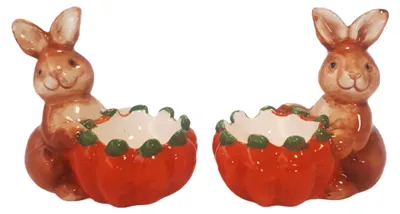 Hasen-Eierbecher aus Keramik, mehrfarbig, 9 cm