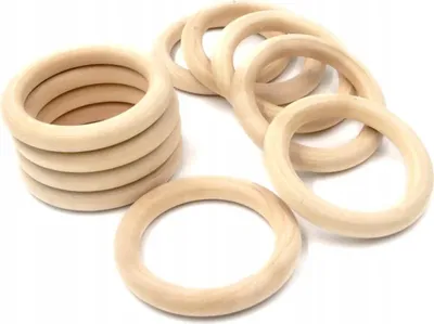 Obrázek produktu pro 5 kusů macramé kroužků macramé kroužky macramé úchyty průměr 55 mm přírodní dřevo kroužky řemeslné materiály DIY macramé, Sznurkomania