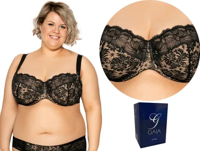 Produktbild von GAIA - BH 534 Maxi - Chantal Soft BH Damen Unterwäsche Spitze Seitenstäbchen Regulierbar Top Schwarz-Ecru - 85H
