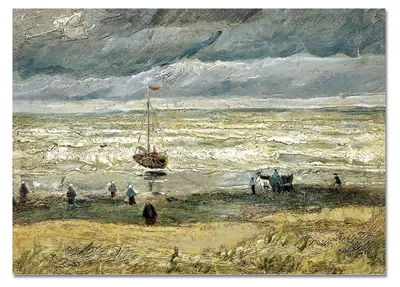 Image de Giallobus - Marina à Scheveningen - Vincent Van Gogh - 100L x 70l cm - Tableau - Verre acrylique