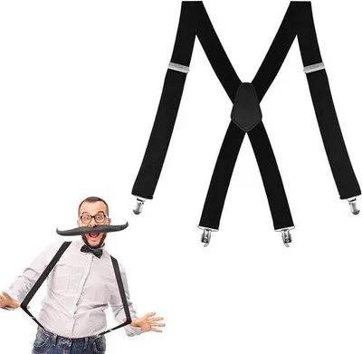 Immagine prodotto di Cintura da uomo a X, nera, elastica, taglia unica