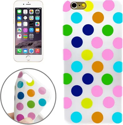 Produktbild von TPU Backcover Hülle gepunktet für Handy Apple iPhone 6 Weiß / Bunt