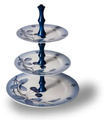 Produktbild von Etažérka, český porcelán, třípatrová, modré třešně, Thun, 17 cm, 21 cm, 26 cm