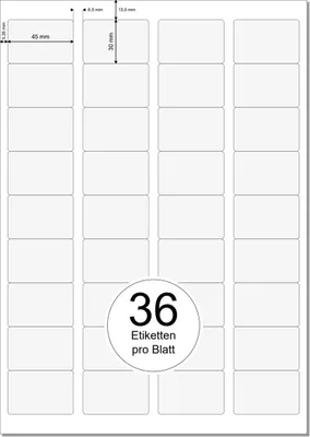 Imagen del producto de Etiquetas autoadhesivas, de 45 x 30 mm, con 18000 unidades, para organización