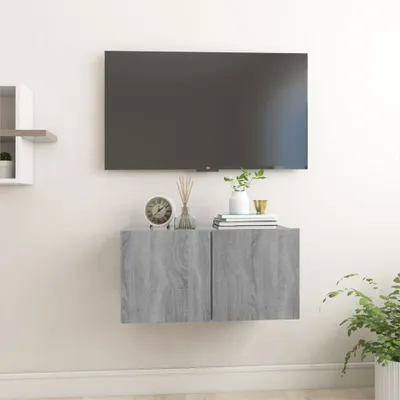 Produktbild von The Living Store TV-Wandschrank Grau Sonoma 60x30x30 cm Holzwerkstoff