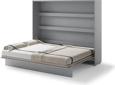 Produktbild von Schrankbett 160 x 200 Horizontal BC-14 Grau LENART BED CONCEPT Wandklappbett