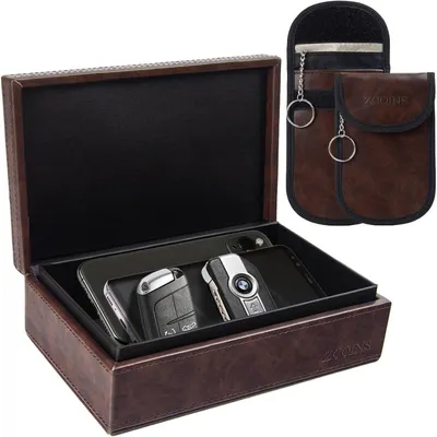 Produktbild von Faraday-Box & 2 Signalblocker-Taschen Value Bundle Braun