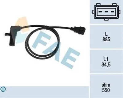 Produktbild von FAE 79078 Kurbelwellensensor Impulsgeber für OPEL Astra G CC (T98) 885mm