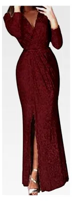 Produktbild von Langärmliges Abendkleid für Damen - Pailletten Ballkleid für Brautjungfern und Partys