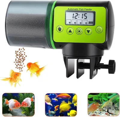 Produktbild von Automatischer Fischfutterautomat Aquarium, Elektrischer Futterautomat Aquarium, feuchtigkeitsbeständig - bis zu 4 Mal am Tag